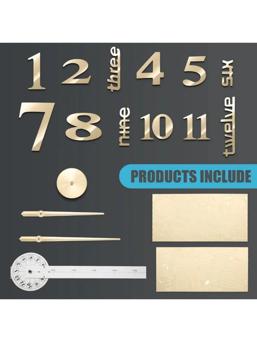 3D Large Frameless DIY Wall Clock - Modern Home Decor, Family Quote Stickers